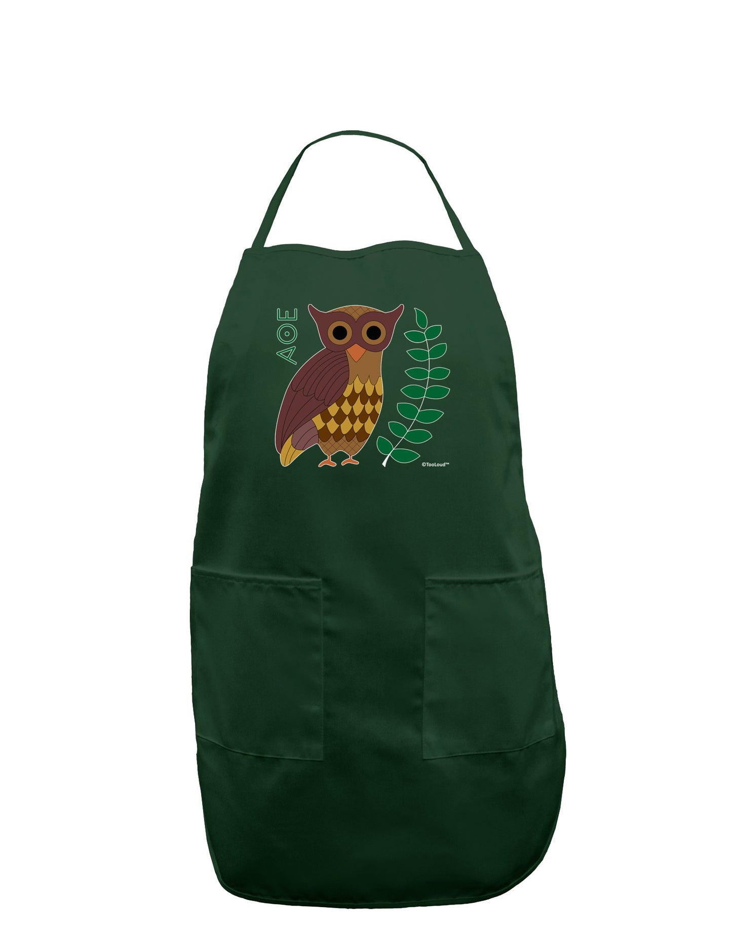 Owl of Athena Dark Adult Apron by TooLoud-Bib Apron-TooLoud-Hunter-One-Size-Davson Sales
