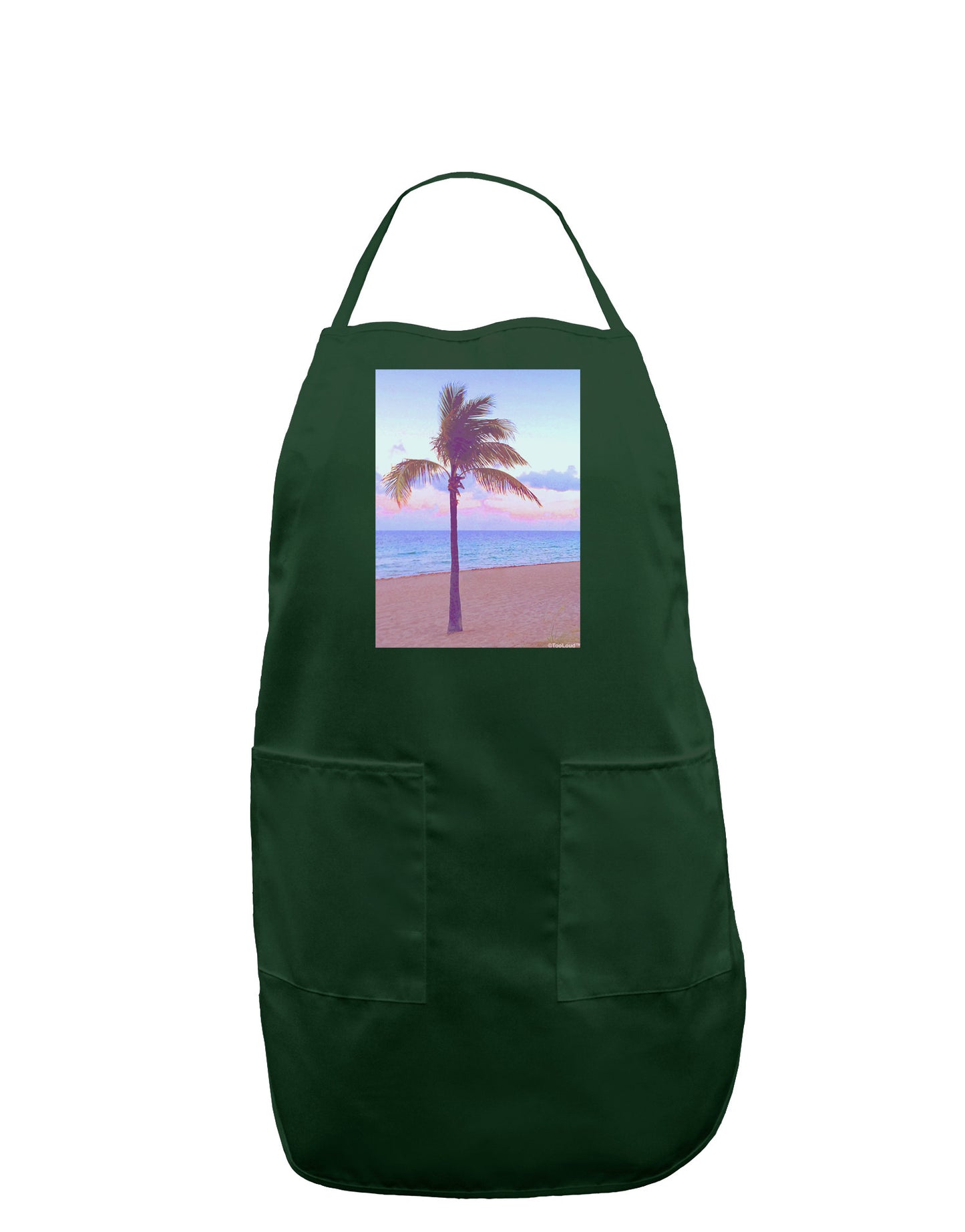 Palm Tree Beach Filter Dark Adult Apron-Bib Apron-TooLoud-Hunter-One-Size-Davson Sales
