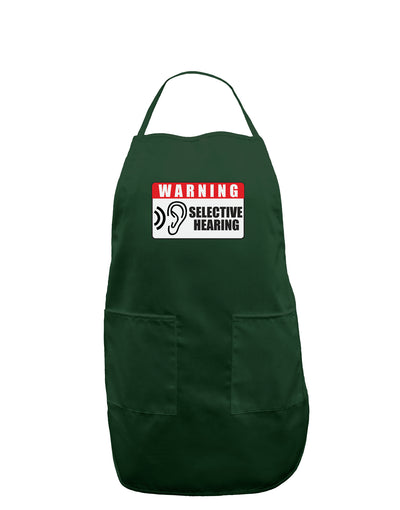 Warning Selective Hearing Funny Dark Adult Apron by TooLoud-Bib Apron-TooLoud-Hunter-One-Size-Davson Sales