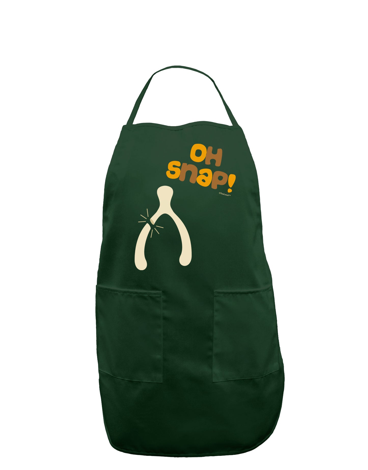 Oh Snap Wishbone - Thanksgiving Dark Adult Apron-Bib Apron-TooLoud-Hunter-One-Size-Davson Sales