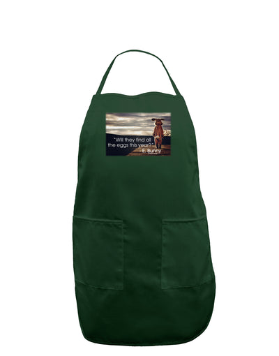 Will They Find the Eggs - Easter Bunny Dark Adult Apron by TooLoud-Bib Apron-TooLoud-Hunter-One-Size-Davson Sales