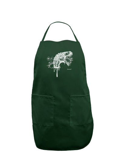 Artistic Ink Style Dinosaur Head Design Dark Adult Apron by TooLoud-Bib Apron-TooLoud-Hunter-One-Size-Davson Sales