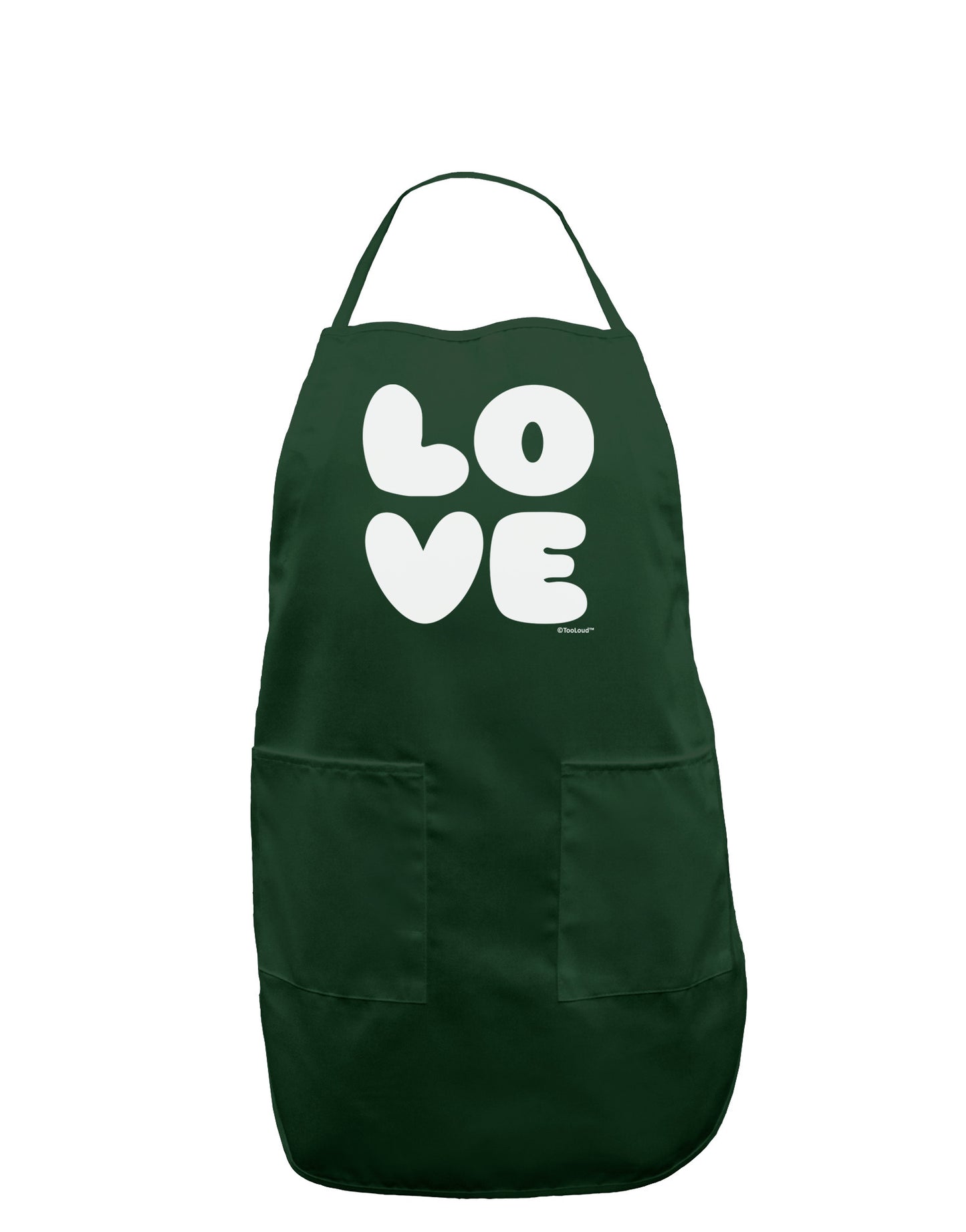 LOVE Text Dark Adult Apron by TooLoud-Bib Apron-TooLoud-Hunter-One-Size-Davson Sales