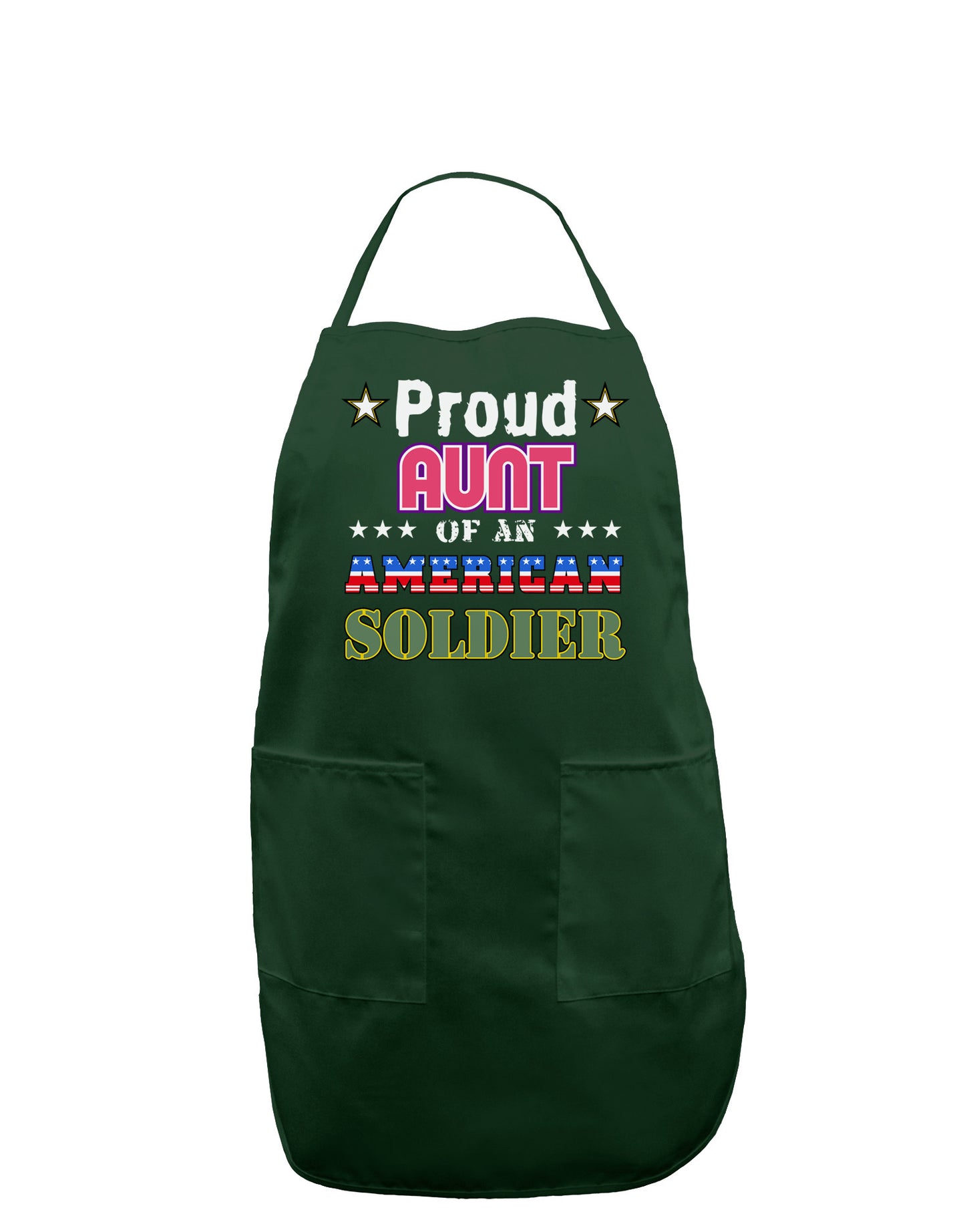 Proud Aunt of an American Soldier Dark Adult Apron-Bib Apron-TooLoud-Hunter-One-Size-Davson Sales