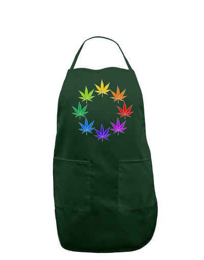 Rainbow Pot - Marijuana Leaf Dark Adult Apron-Bib Apron-TooLoud-Hunter-One-Size-Davson Sales