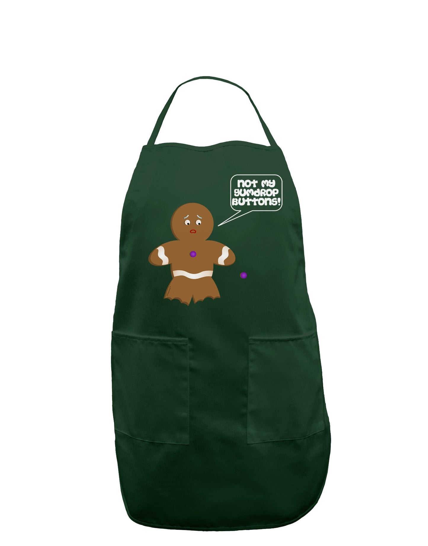 Not My Gumdrop Buttons Gingerbread Man Christmas Dark Adult Apron-Bib Apron-TooLoud-Hunter-One-Size-Davson Sales