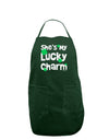 She's My Lucky Charm - Matching Couples Design Dark Adult Apron by TooLoud-Bib Apron-TooLoud-Hunter-One-Size-Davson Sales