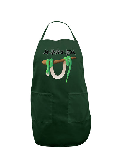 Anaconda Design Green Text Dark Adult Apron-Bib Apron-TooLoud-Hunter-One-Size-Davson Sales