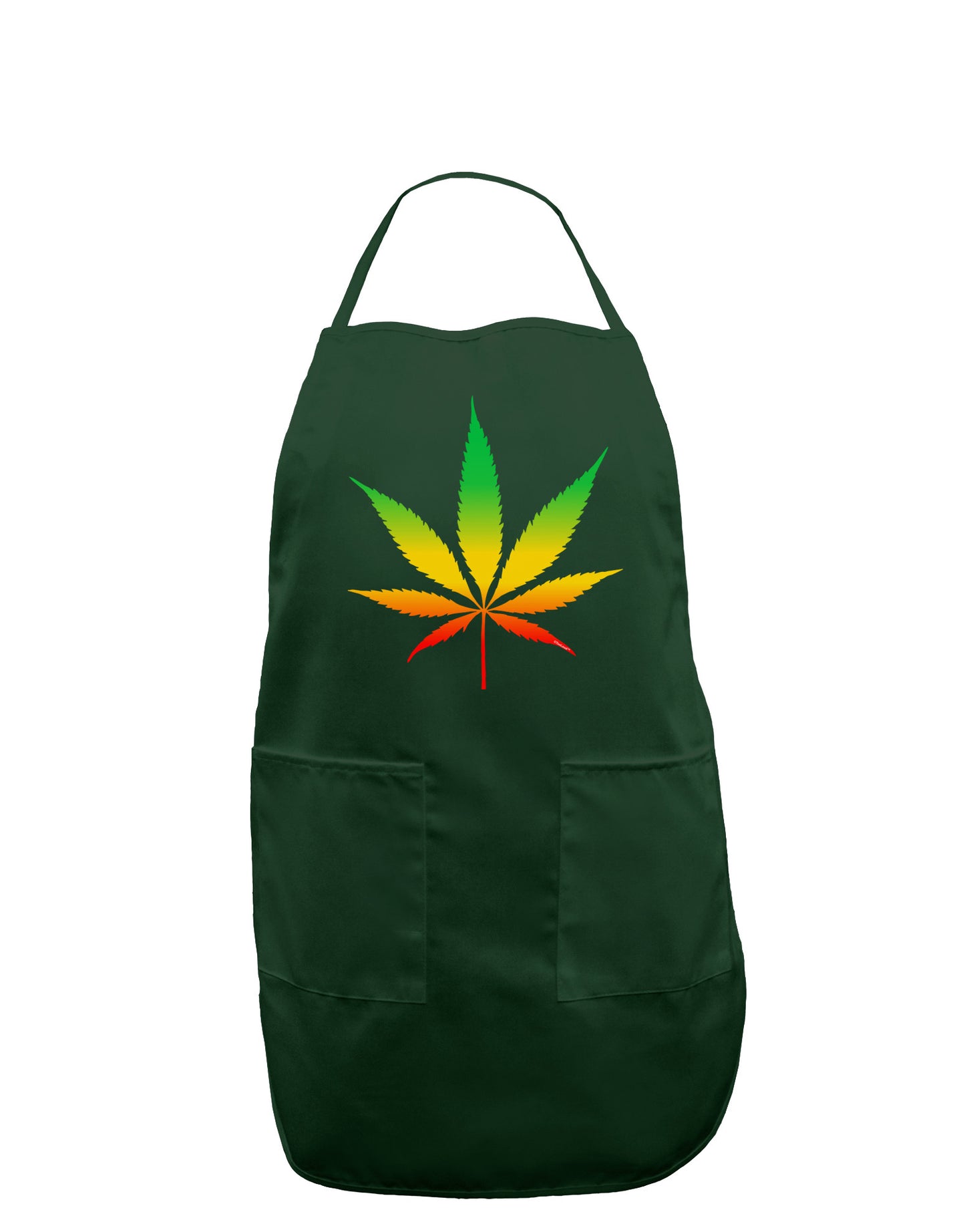 Marijuana Leaf Rastafarian Colors Dark Adult Apron-Bib Apron-TooLoud-Hunter-One-Size-Davson Sales