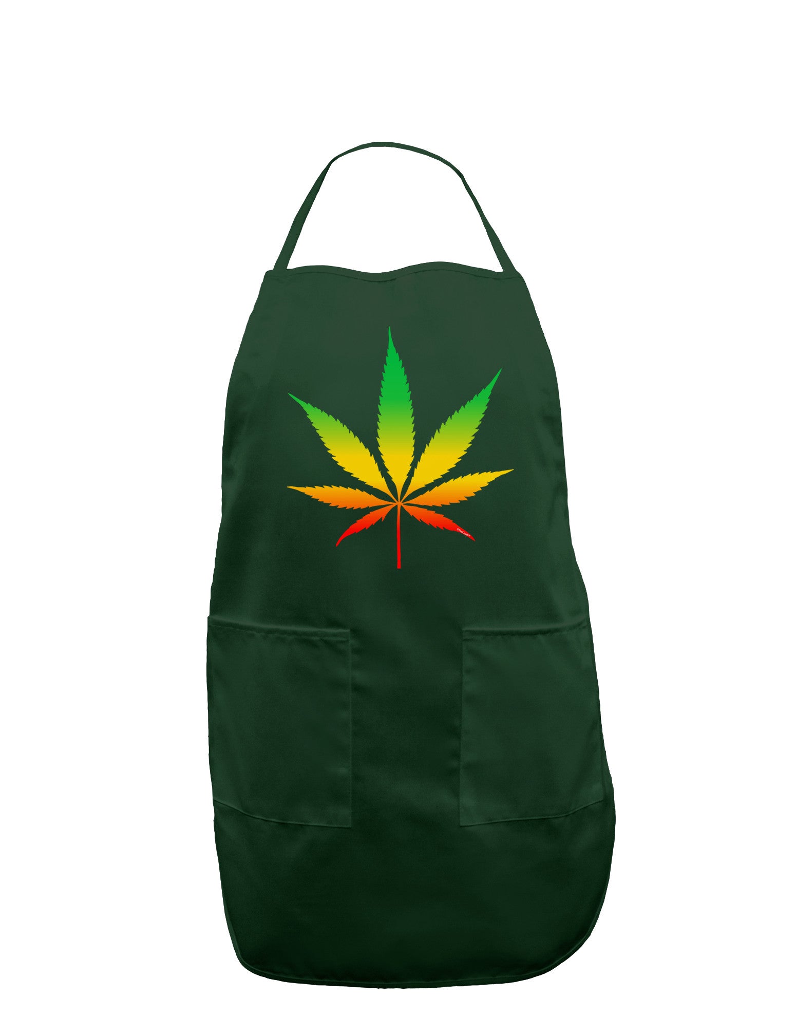 Marijuana Leaf Rastafarian Colors Dark Adult Apron-Bib Apron-TooLoud-Hunter-One-Size-Davson Sales
