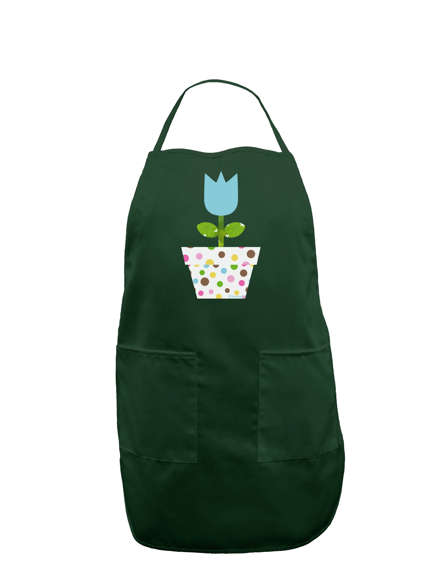 Easter Tulip Design - Blue Dark Adult Apron by TooLoud-Bib Apron-TooLoud-Hunter-One-Size-Davson Sales