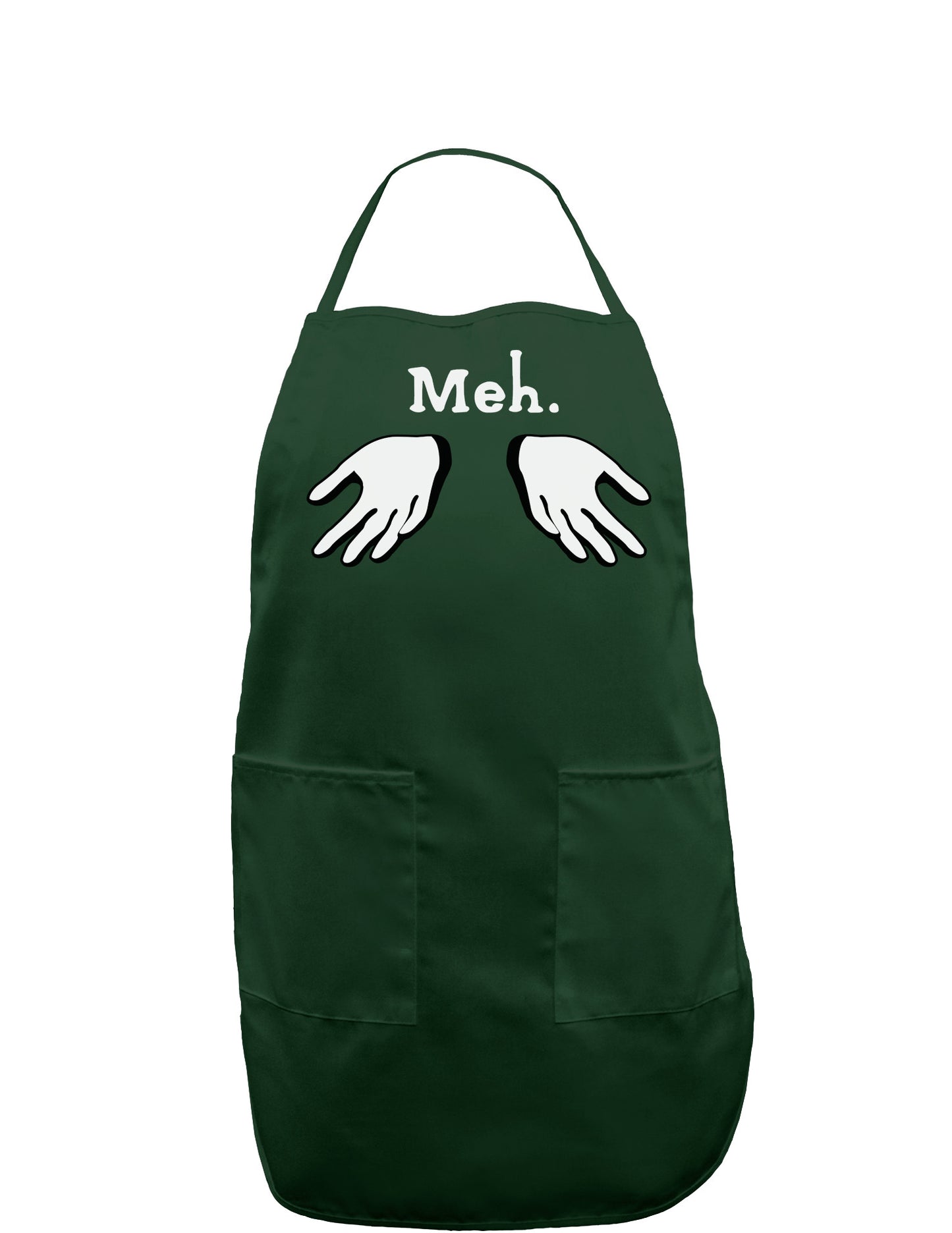 Meh with Hands Dark Adult Apron-Bib Apron-TooLoud-Hunter-One-Size-Davson Sales