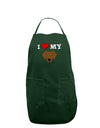 I Heart My - Cute Chocolate Labrador Retriever Dog Dark Adult Apron by TooLoud-Bib Apron-TooLoud-Hunter-One-Size-Davson Sales