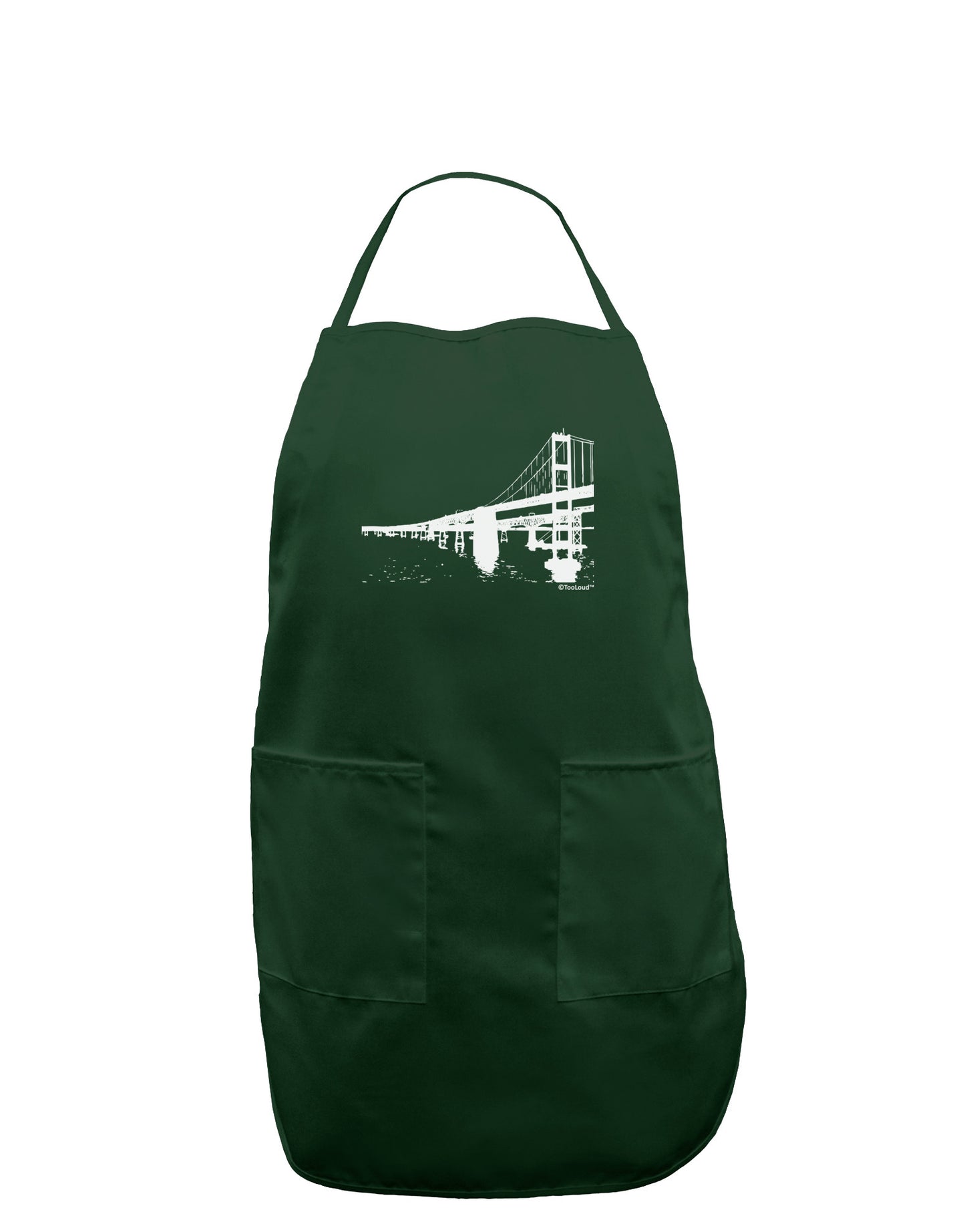 Bay Bridge Cutout Design Dark Adult Apron by TooLoud-Bib Apron-TooLoud-Hunter-One-Size-Davson Sales
