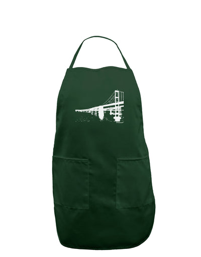 Bay Bridge Cutout Design Dark Adult Apron by TooLoud-Bib Apron-TooLoud-Hunter-One-Size-Davson Sales