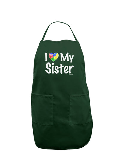 I Heart My Sister - Autism Awareness Dark Adult Apron by TooLoud-Bib Apron-TooLoud-Hunter-One-Size-Davson Sales