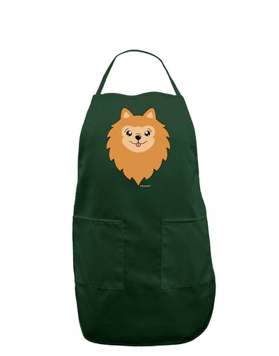 Cute Pomeranian Dog Dark Adult Apron by TooLoud-Bib Apron-TooLoud-Hunter-One-Size-Davson Sales