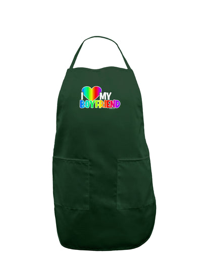 I Heart My Boyfriend - Rainbow Dark Adult Apron-Bib Apron-TooLoud-Hunter-One-Size-Davson Sales