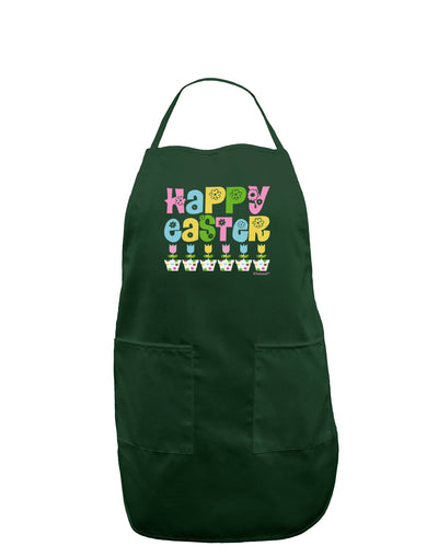 Happy Easter - Tulips Dark Adult Apron by TooLoud-Bib Apron-TooLoud-Hunter-One-Size-Davson Sales