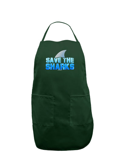 Save The Sharks - Fin Color Dark Adult Apron by TooLoud-Bib Apron-TooLoud-Hunter-One-Size-Davson Sales