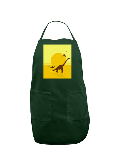 Brontosaurus and Pterodactyl Silhouettes with Sun Dark Adult Apron by TooLoud-Bib Apron-TooLoud-Hunter-One-Size-Davson Sales