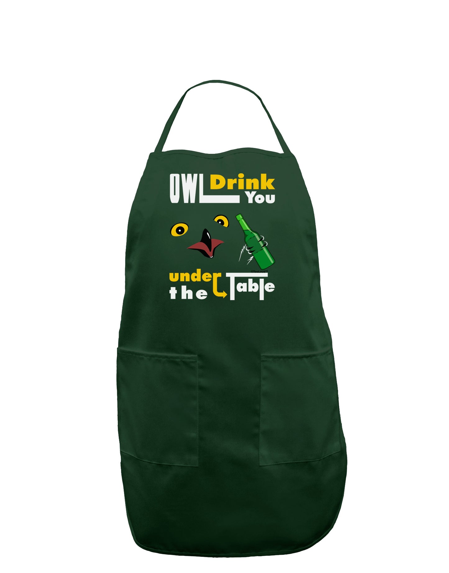 Owl Drink You Under the Table Dark Adult Apron-Bib Apron-TooLoud-Hunter-One-Size-Davson Sales