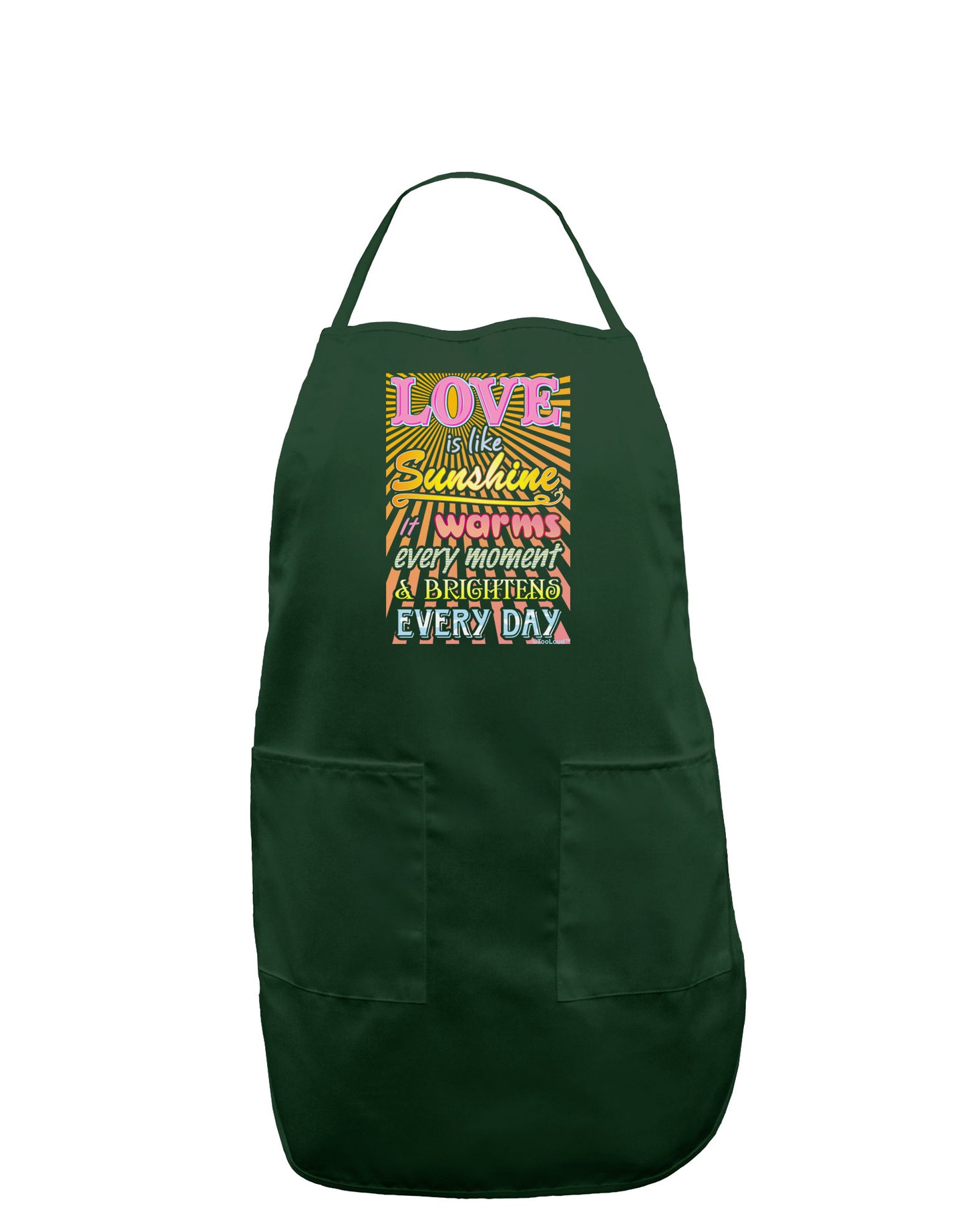 Love is like Sunshine - Sunburst Dark Adult Apron-Bib Apron-TooLoud-Hunter-One-Size-Davson Sales