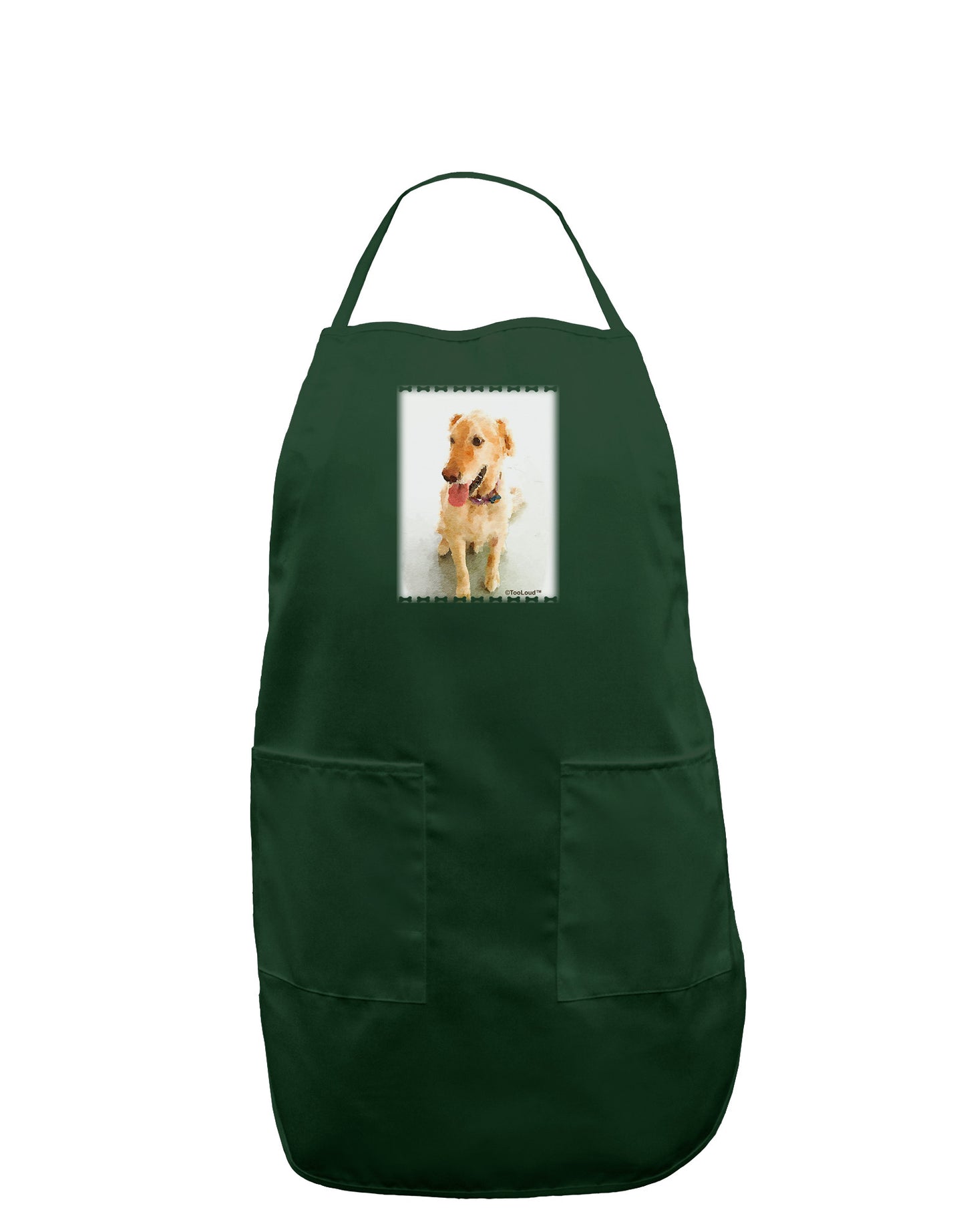 Golden Retriever Watercolor Dark Adult Apron-Bib Apron-TooLoud-Hunter-One-Size-Davson Sales