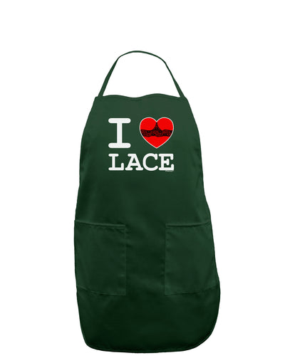 I Love Heart Lace Dark Adult Apron-Bib Apron-TooLoud-Hunter-One-Size-Davson Sales