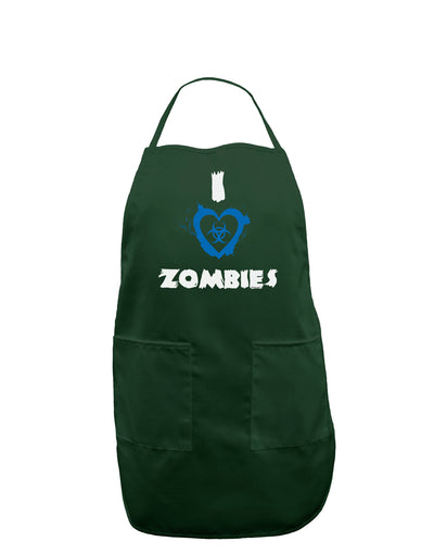 I Heart Zombies - Bio Hazard Heart Blue Dark Adult Apron-Bib Apron-TooLoud-Hunter-One-Size-Davson Sales