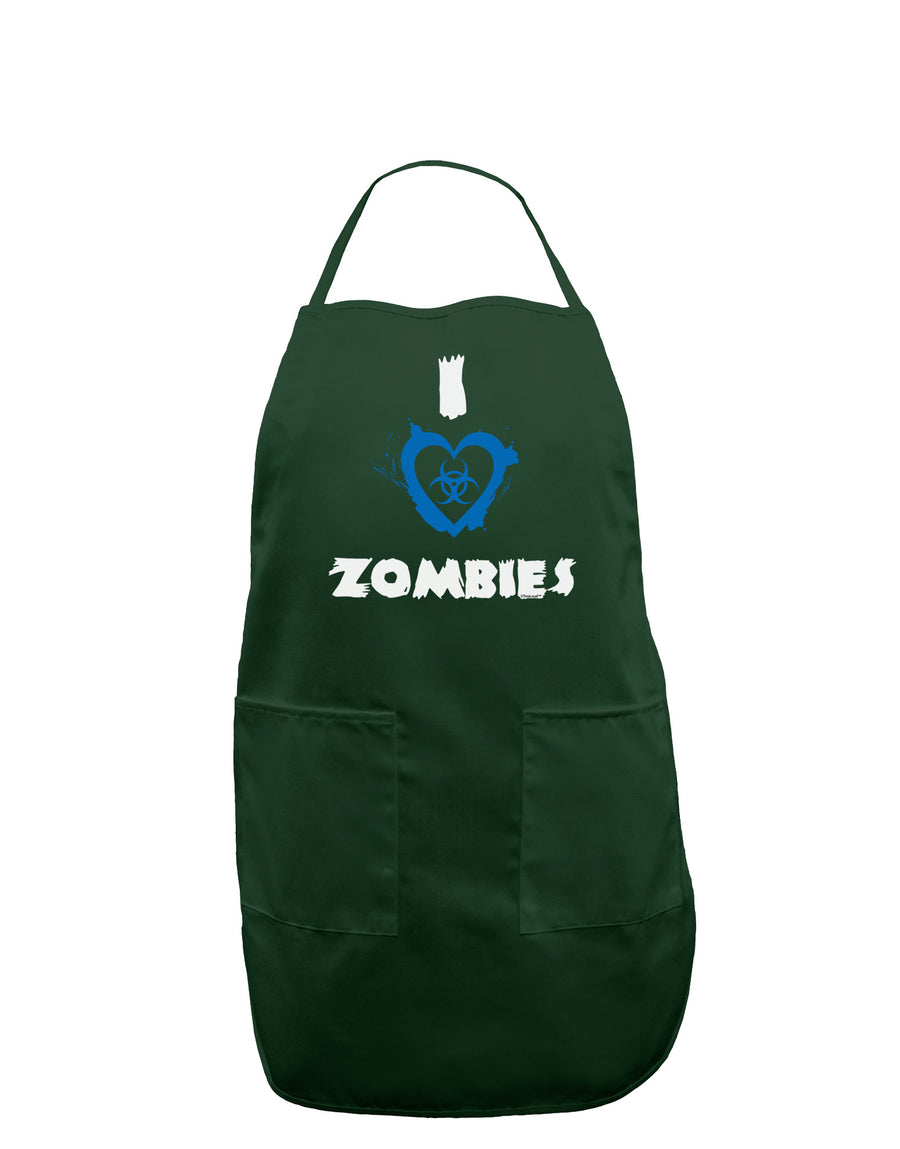 I Heart Zombies - Bio Hazard Heart Blue Dark Adult Apron-Bib Apron-TooLoud-Black-One-Size-Davson Sales