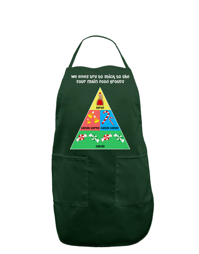 Main Food Groups of an Elf - Christmas Dark Adult Apron-Bib Apron-TooLoud-Hunter-One-Size-Davson Sales