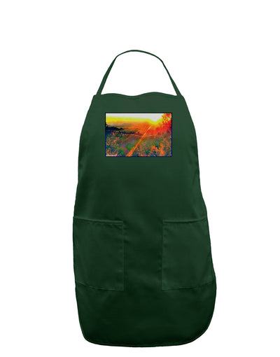 Colorado Sunset Watercolor Dark Adult Apron-Bib Apron-TooLoud-Hunter-One-Size-Davson Sales