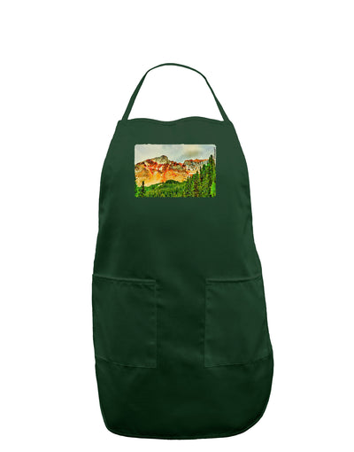 Colorado Forrest Watercolor Dark Adult Apron-Bib Apron-TooLoud-Hunter-One-Size-Davson Sales