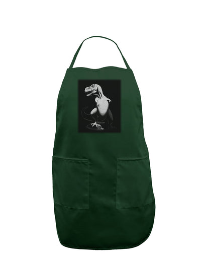 Tyrannosaurus Rex Design - Grayscale Dark Adult Apron by TooLoud-Bib Apron-TooLoud-Hunter-One-Size-Davson Sales