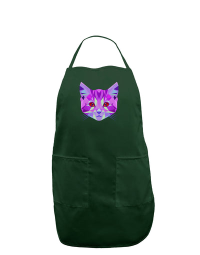 Geometric Kitty Purple Dark Adult Apron-Bib Apron-TooLoud-Hunter-One-Size-Davson Sales