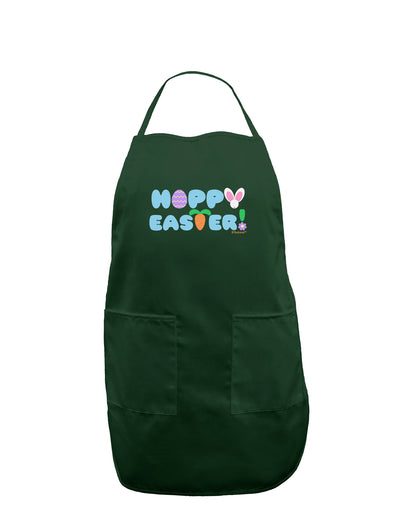 Cute Decorative Hoppy Easter Design Dark Adult Apron by TooLoud-Bib Apron-TooLoud-Hunter-One-Size-Davson Sales