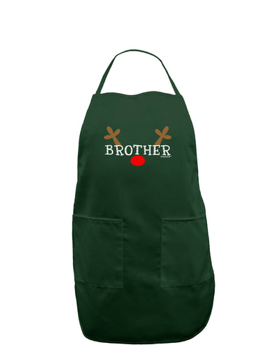 Matching Family Christmas Design - Reindeer - Brother Dark Adult Apron by TooLoud-Bib Apron-TooLoud-Hunter-One-Size-Davson Sales