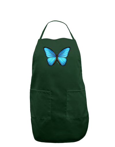 Big Blue Butterfly Dark Adult Apron-Bib Apron-TooLoud-Hunter-One-Size-Davson Sales