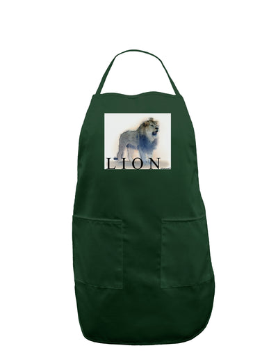 Lion Watercolor B Text Dark Adult Apron-Bib Apron-TooLoud-Hunter-One-Size-Davson Sales