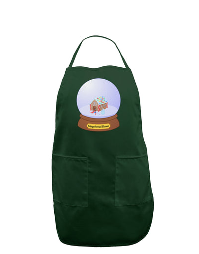 Little Gingerbread House Snow Globe Dark Adult Apron by TooLoud-Bib Apron-TooLoud-Hunter-One-Size-Davson Sales