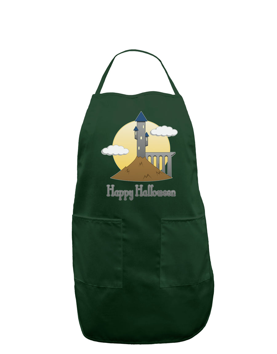 Moonlit Wizard Tower - Happy Halloween Dark Adult Apron-Bib Apron-TooLoud-Black-One-Size-Davson Sales