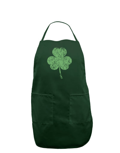 Distressed Traditional Irish Shamrock Dark Adult Apron-Bib Apron-TooLoud-Hunter-One-Size-Davson Sales