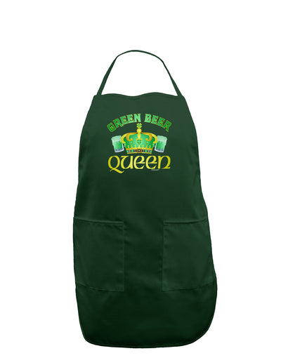 Green Beer Queen Dark Adult Apron-Bib Apron-TooLoud-Hunter-One-Size-Davson Sales