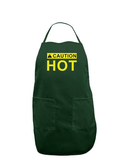 Caution Hot Warning Sign Dark Adult Apron-Bib Apron-TooLoud-Hunter-One-Size-Davson Sales