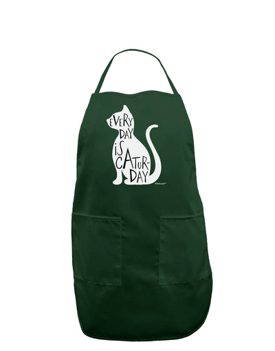 Every Day Is Caturday Cat Silhouette Dark Adult Apron by TooLoud-Bib Apron-TooLoud-Hunter-One-Size-Davson Sales