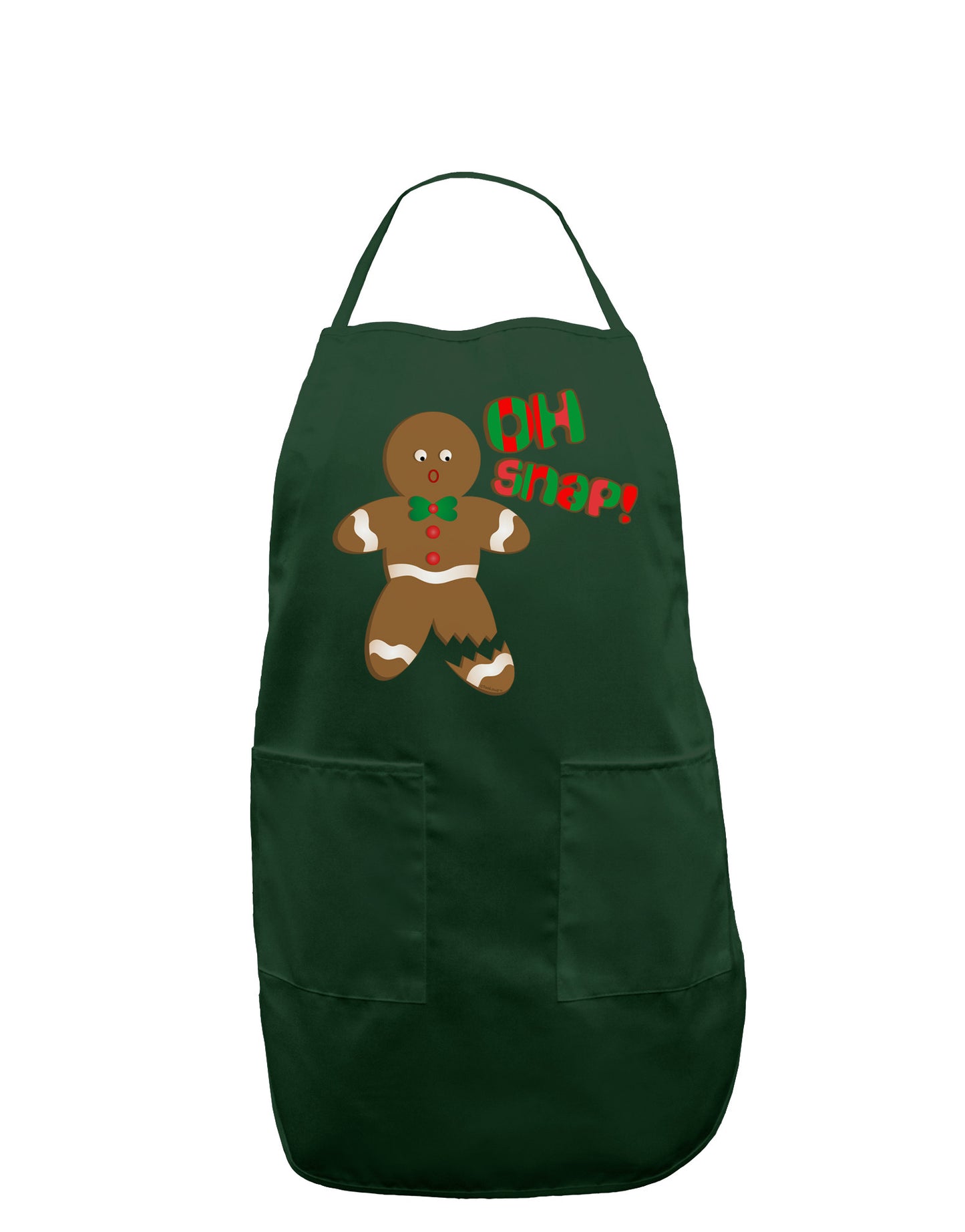 Oh Snap Gingerbread Man Christmas Dark Adult Apron-Bib Apron-TooLoud-Hunter-One-Size-Davson Sales