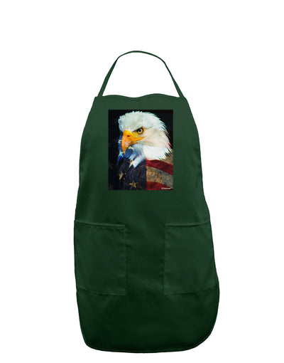 Patriotic Bald Eagle - American Flag Dark Adult Apron by TooLoud-Bib Apron-TooLoud-Hunter-One-Size-Davson Sales