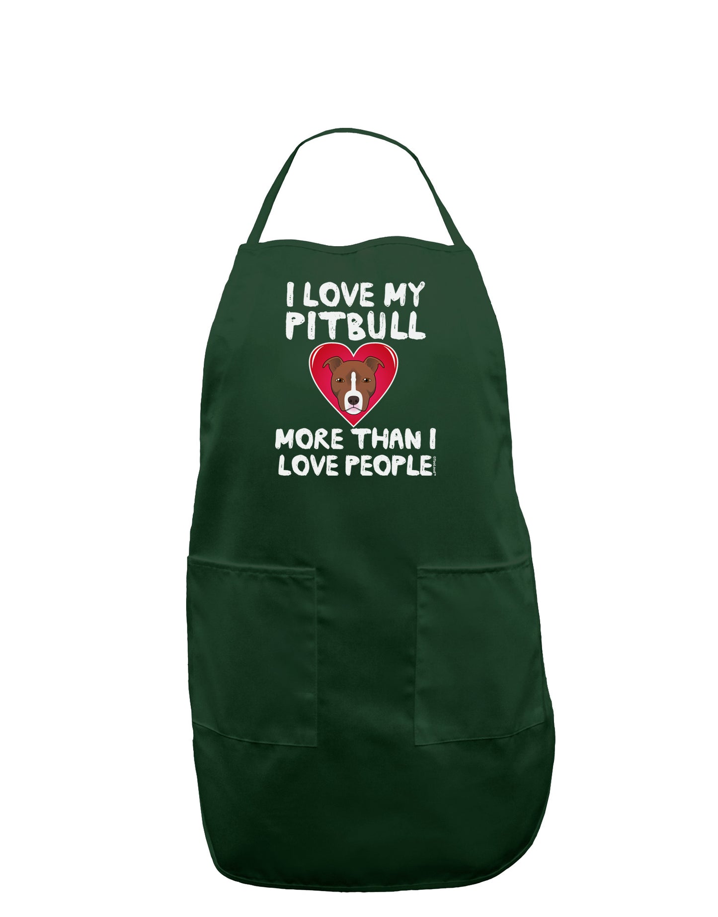 Love Pitbull More Than People Dark Adult Apron-Bib Apron-TooLoud-Hunter-One-Size-Davson Sales