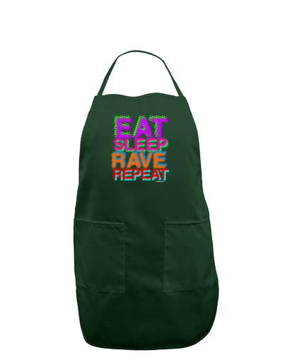 Eat Sleep Rave Repeat Color Dark Adult Apron by TooLoud-Bib Apron-TooLoud-Hunter-One-Size-Davson Sales